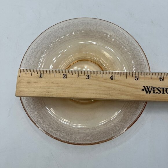 Fostoria Amber #273 Royal Glass Etched Saucer Saucers 1922-33 Lady Leg 869 Opti - Picture 7 of 8